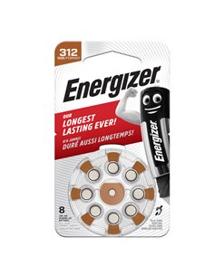 Blister 8 pile per apparecchi acustici 312 Zinc Air Energizer E301431800 Energizer PILE