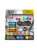 Scatola 6 Maxi Metallic pennarelli colori assortiti Carioca 43161