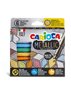 Scatola 6 Maxi Metallic pennarelli colori assortiti Carioca 43161 CARIOCA PENNARELLI