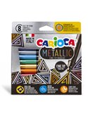 Scatola 8 Metallic pennarelli punta fine colori assortiti Carioca 43162