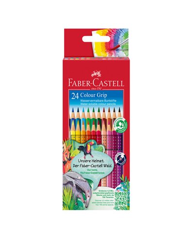 Astuccio 24 pastelli colorati acquerellabili Color Grip Faber Castell 112424