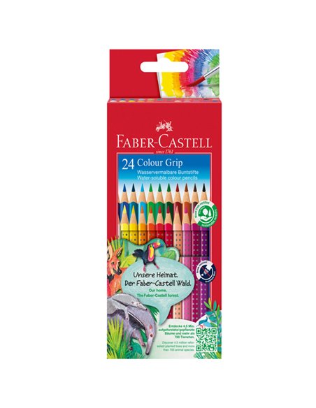 Astuccio 24 pastelli colorati acquerellabili Color Grip Faber Castell 112424