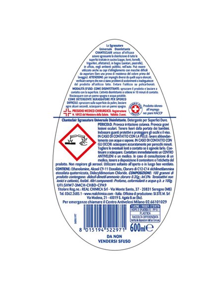 Chanteclair Up Side Down sgrassatore disinfettante 600ml 123810IT