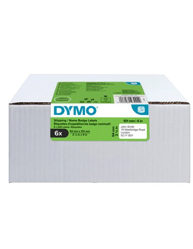 Value pack 6 rotoli etichette Spediz/Badge 54x101mm bianco (220etic/rt) Dymo LW 2093092