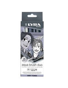 ASTUCCIO 6 PENNARELLI AQUA BRUSH DUO LYRA Scala di Grigio L6521063 L6521063 LYRA PENNARELLI SPECIALI