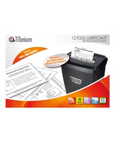 Confezione 12 fogli lubrificanti per distruggidocumenti TiTanium SP1000 TITANIUM ACCESSORI PER DISTRUGGIDOCUMENTI