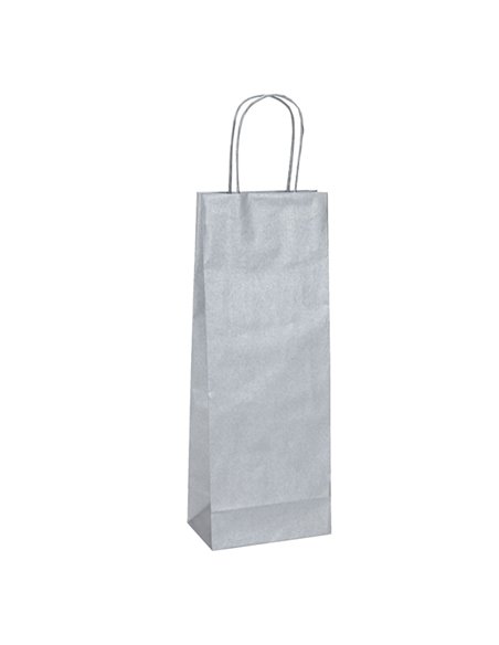 20 shoppers carta biokraft 14X9X38cm portabottiglie argento 087042 Mainetti Bags SHOPPERS E SACCHETTI REGALO