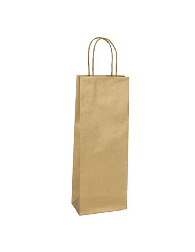 20 shoppers carta biokraft 14X9X38cm portabottiglie oro 087035