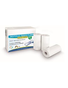 Blister 3 rotoli carta termica 55gr BPA free 57mm x 7mt senza anima x POS 5707PSA