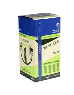 Scatola 50 penna blu Tratto 1 Green punta media 1.0mm F838301 TRATTO CON CAPPUCCIO