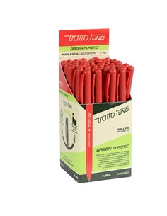 Scatola 50 penna rosso Tratto 1 Green punta media 1.0mm F838302 TRATTO CON CAPPUCCIO