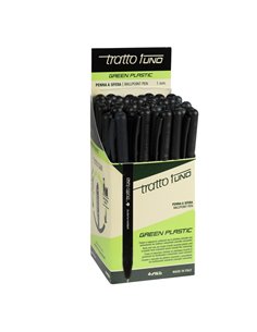 Scatola 50 penna nero Tratto 1 Green punta media 1.0mm F838303 TRATTO CON CAPPUCCIO