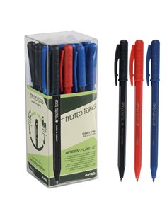 Scatola 24 penna sfera colori assortiti Tratto 1 Green punta media 1.0mm F838400 TRATTO CON CAPPUCCIO