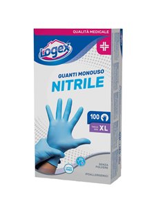 Scatola 100 guanti in nitrile non talcato tg. XL azzurro uso medicale 3476LXXL LOGEX PROFESSIONAL GUANTI DI PROTEZIONE 2