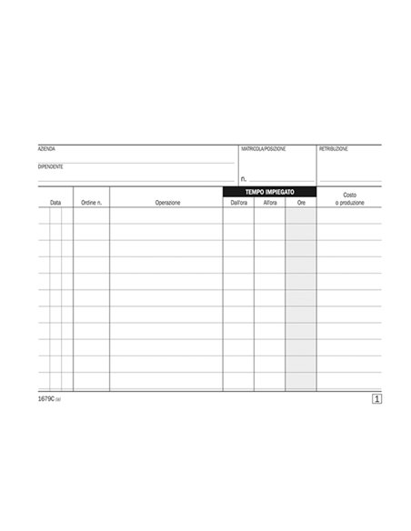 Blocco rapporto lavori 50x2 autoric. DU1679C0000 DU1679C0000 DATA UFFICIO AZIENDE-CONTABILITA' GENERALE