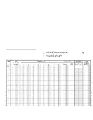 Registro corrispettivi mensili 24x2 autoricalcante DU168524C00 DU168524C00 DATA UFFICIO BLOCCHI RICEVUTE-FATTURE