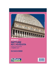 Blocco fatture ad 1 aliquota 50x2 autoricalcante 14,8x21cm DU1641C0000 DU1641C0000 DATA UFFICIO BLOCCHI RICEVUTE-FATTURE