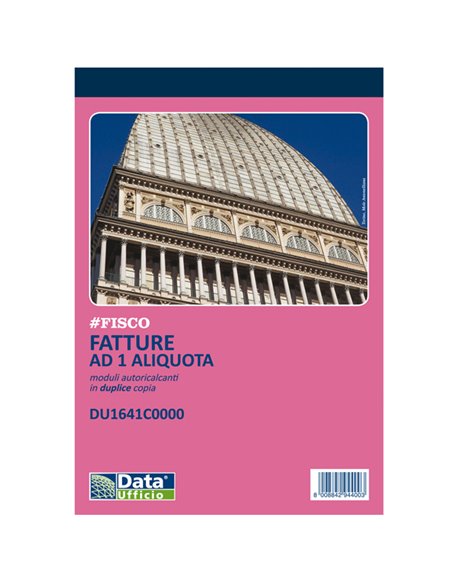 Blocco fatture ad 1 aliquota 50x2 autoricalcante 14,8x21cm DU1641C0000 DU1641C0000 DATA UFFICIO BLOCCHI RICEVUTE-FATTURE