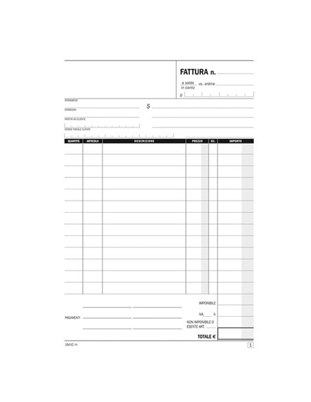 Blocco fatture ad 1 aliquota 50x2 autoricalcante 14,8x21cm DU1641C0000 DU1641C0000 DATA UFFICIO BLOCCHI RICEVUTE-FATTURE