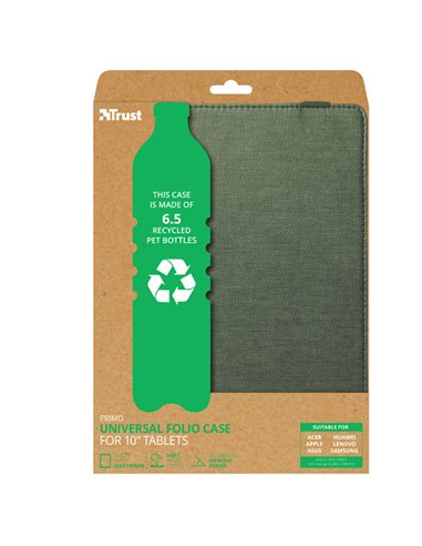 Custodia folio per tablet da 10" Primo - verde salvia Trust 24498