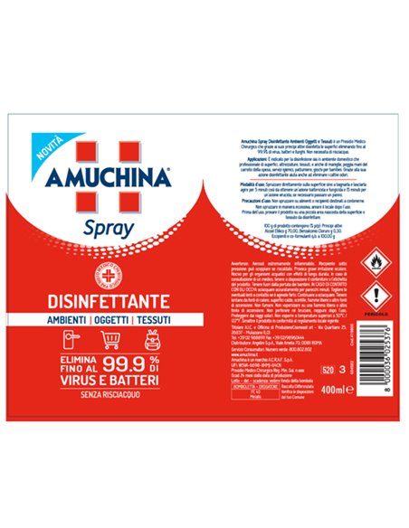 Amuchina spray disinfettante per ambienti oggetti e tessuti 400ml 419800