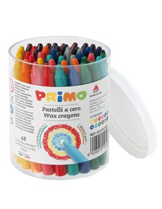Barattolo 48 pastelli a cera Ø9mm x 85mm PRIMO 0503PC48E PRIMO PASTELLI A OLIO-CERA