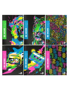 Maxiquaderno A4 36fg+2 100gr rigo di 3a Be More FLUO BM 0122545