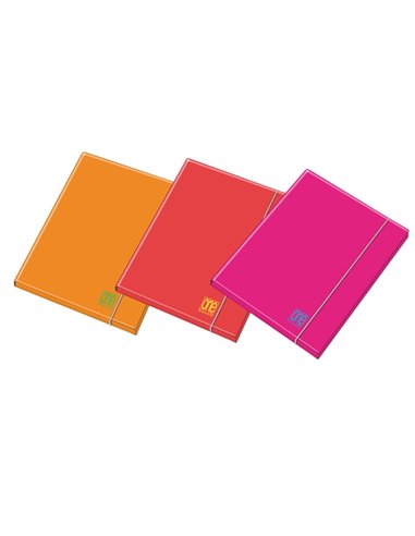 Cartella 3 lembi c/elast. dorso 1cm colori assortiti Fluo One Color Blasetti 7734