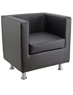 Poltrona in similpelle Pragma PR1 nero PR1/KN Unisit SEDUTE ATTESA