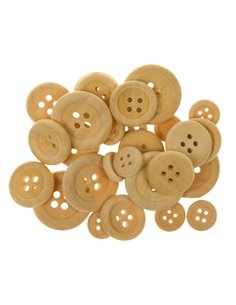 Busta 30 bottoni legno naturale DECO 12025 2