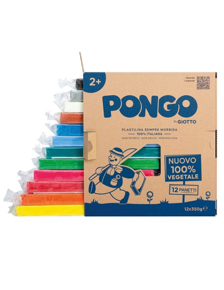 12 panetti Pasta Pongo 350gr colori assortiti Giotto F603600 GIOTTO PASTE MODELLABILI
