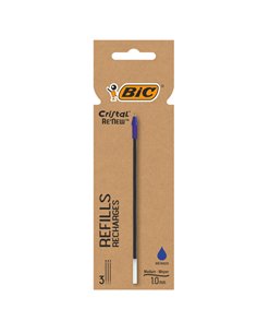 Blister 3 refill Cristal® Re'New 1mm blu BIC® 503838