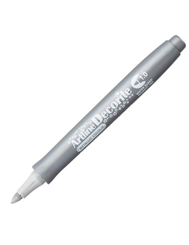 Marcatore Decorite punta tonda 1.0mm argento Artline A EDFM-1/ARG ARTLINE SPECIALI (CD-VETRO-TESSUTI-ECC.)