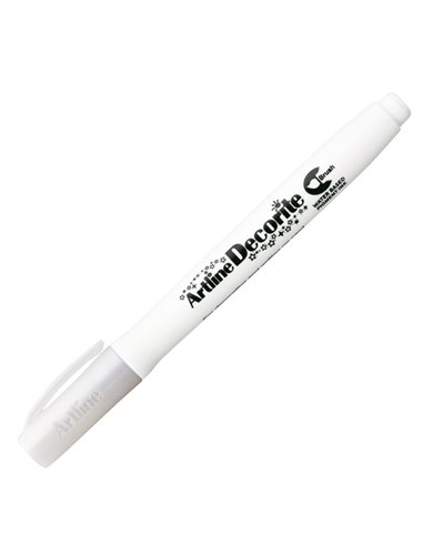 Marcatore Decorite punta pennello bianco Artline A EDF-F/BI ARTLINE SPECIALI (CD-VETRO-TESSUTI-ECC.)