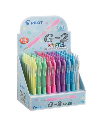 Display 60pz roller gel scatto G-2 0,7mm colori assortiti pastel Pilot Z99735 PILOT A SCATTO