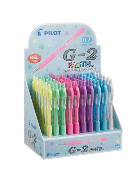 Display 60pz roller gel scatto G-2 0,7mm colori assortiti pastel Pilot Z99735 PILOT A SCATTO