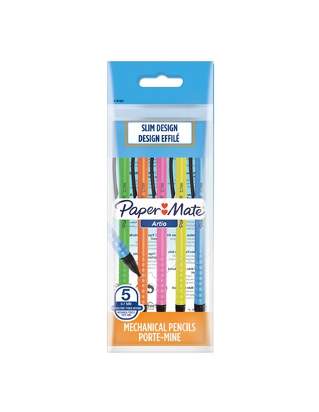 Busta 5 portamine usa e getta Artio 0.7mm HB Papermate 2147607 PAPERMATE PORTAMINE