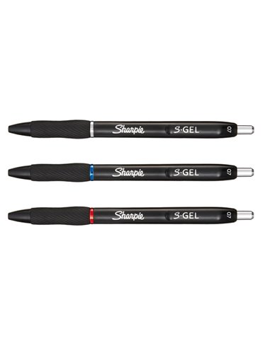 Astuccio 3 penne gel a scatto 0.7mm nero/blu/rosso Sharpie 2136596 SHARPIE PENNE GEL A SCATTO
