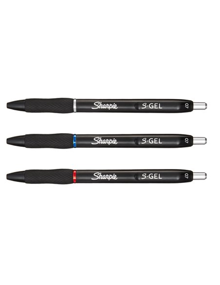 Astuccio 3 penne gel a scatto 0.7mm nero/blu/rosso Sharpie 2136596 SHARPIE PENNE GEL A SCATTO