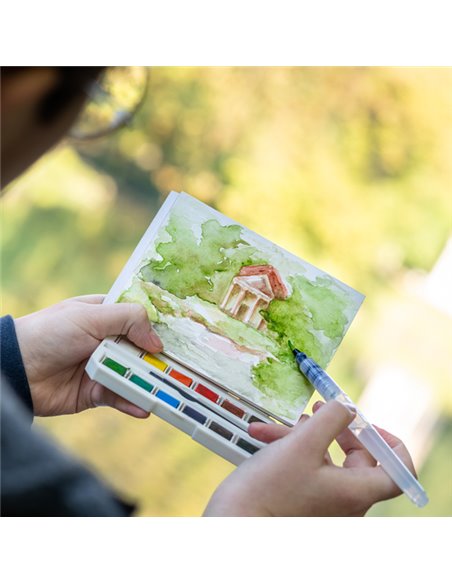 Set acquerelli On the GO 12 colori+pennello DOM 11475 DOM ACCESSORI PER PITTURA