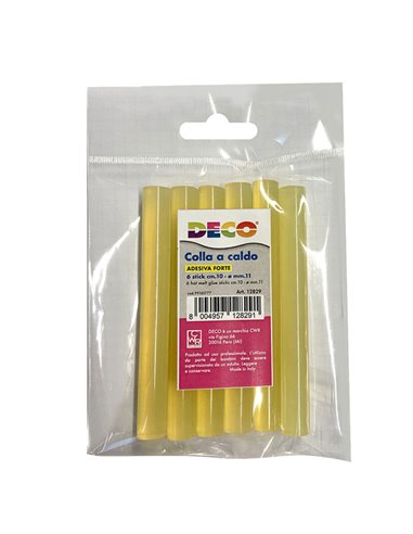6 stick colla adesivo forte Ø11mm x 10cm DECO 12829 DECO COLLE A CALDO E PISTOLE