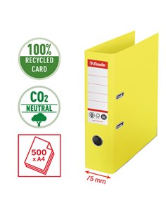 Registratore a leva Dorso 75mm giallo CO2 neutral Esselte 627566 ESSELTE REGISTRATORI A LEVA 2
