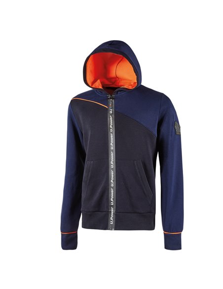 Felpa con cappuccio Jupiter taglia L blu arancione U-Power EY212DB-L
