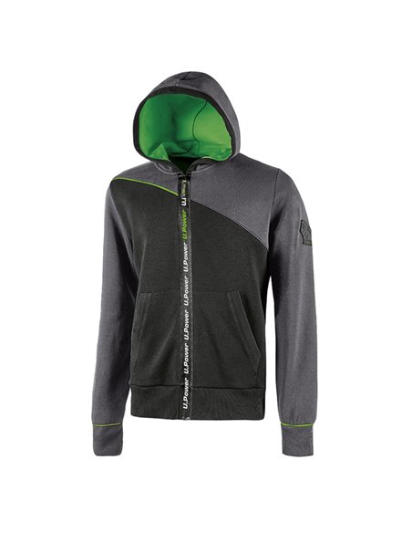 Felpa con cappuccio Jupiter taglia L grigio verde U-Power EY212AG-L