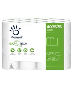 Pacco 24RT carta igienica classica 2veli 19,80mt 180 strappi BioTech Papernet 407575