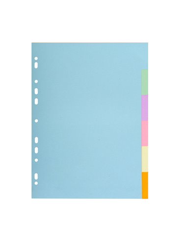 SEPARATORE Pastel A4 6 tasti in CARTONCINO 170gr 1606E Forever Exacompta 1606E EXACOMPTA DIVISORI-SEPARATORI CON TASTI NEUTRI
