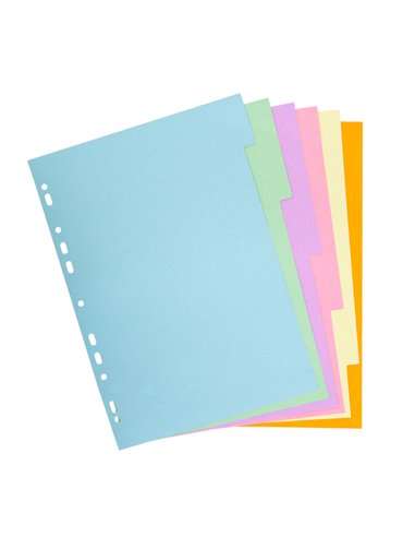 SEPARATORE Pastel A4 6 tasti in CARTONCINO 170gr 1606E Forever Exacompta 1606E EXACOMPTA DIVISORI-SEPARATORI CON TASTI NEUTRI