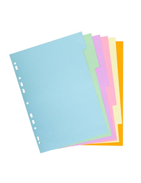 SEPARATORE Pastel A4 6 tasti in CARTONCINO 170gr 1606E Forever Exacompta 1606E EXACOMPTA DIVISORI-SEPARATORI CON TASTI NEUTRI