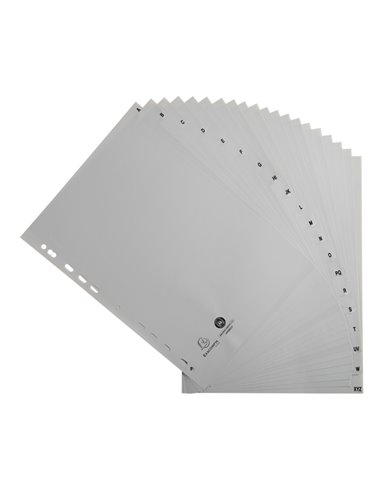 Intercalare Alfabetico in PP riciclato A-Z grigio A4 Exacompta 1720E EXACOMPTA DIVISORI-SEPARATORI CON TASTI STAMPATI