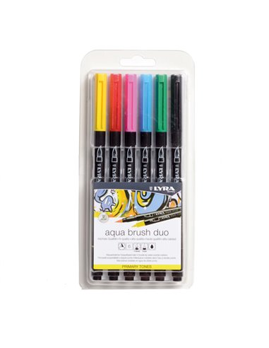Astuccio 6 pennarelli Aqua Brush Duo colori primari Lyra L6521060 LYRA PENNARELLI SPECIALI